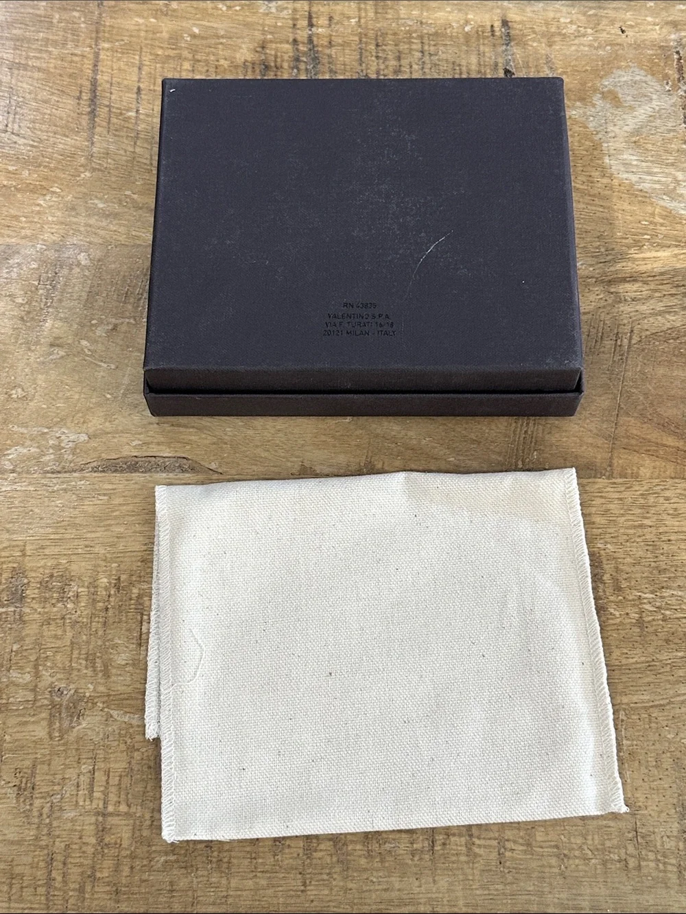 Valentino Cream Canvas Foldover Pouch with Branded Box